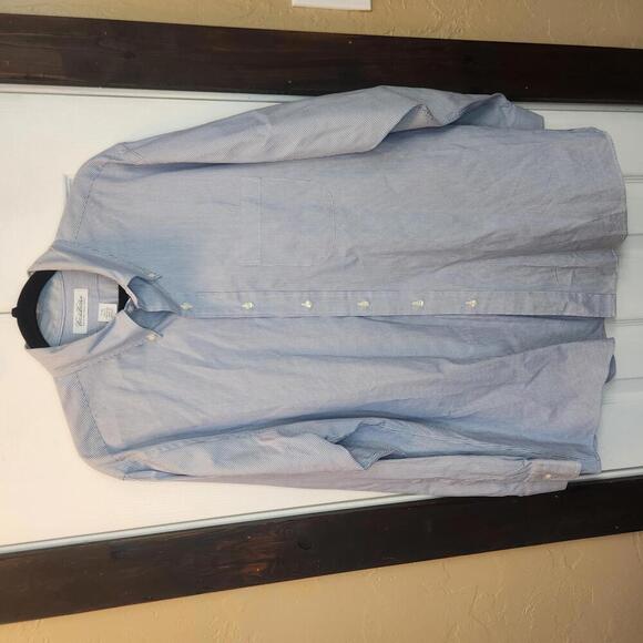 Brooks Brothers Men's Blue Striped Long Sleeve Dress Shirt Size 17-35 Slim Fit - Picture 1 of 9